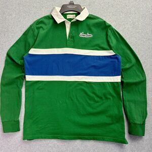 Zara Kids 13/14 Collection Rugby Shirt Green Blue White Long Sleeve Polo
